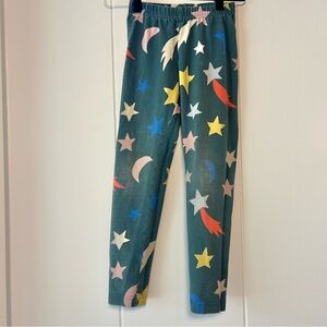 Hanna Andersson Green Star Patterned Leggings size youth 6/7